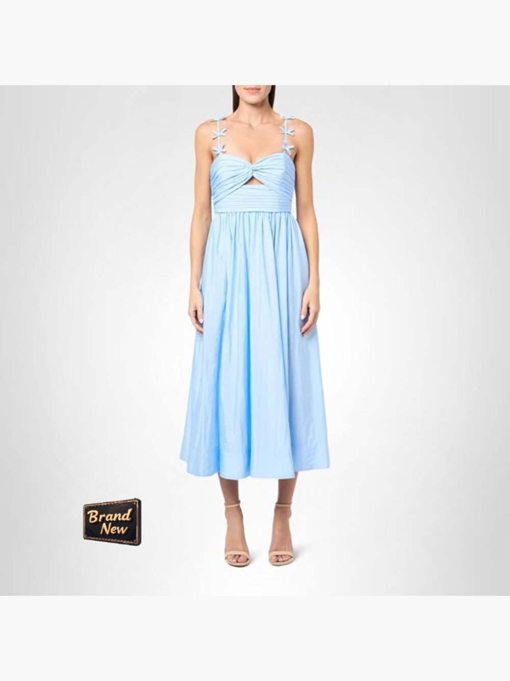 A-Line Sweetheart Neck Sleeveless Cocktail Dress w/ Bow Straps, High Waist,
